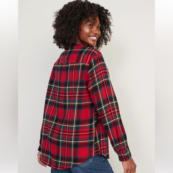 BNIP, 🆕Old Navy Boyfriend Flannel Shirt, Tartan Plaid, XL Tall - Picture 2 of 5